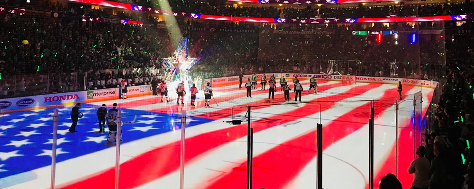 Stars take a controversial stance on the national anthem at home games