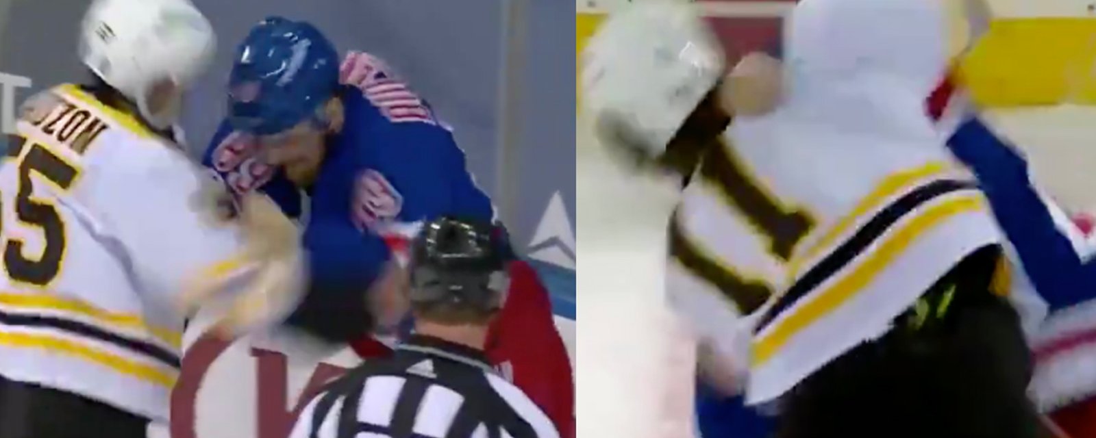 FIGHT NIGHT in NYC between the Bruins and Rangers! 