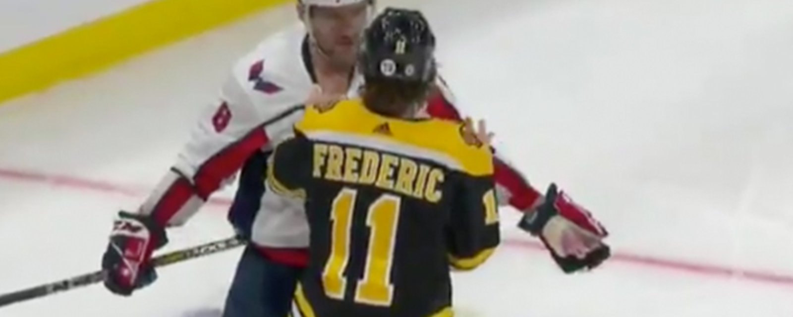 Ovechkin turns down a fight from Bruins rookie Frederic