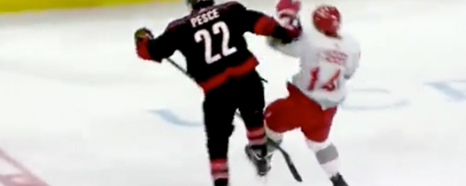 Brett Pesce with probably the most blatant slew-foot in NHL history
