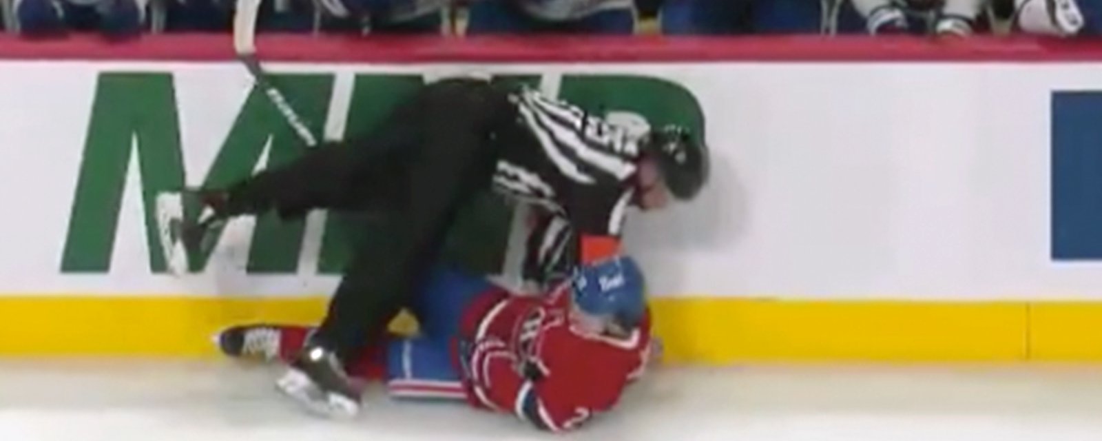 Habs rookie Cole Caulfield gets absolutely ROCKED... by the ref