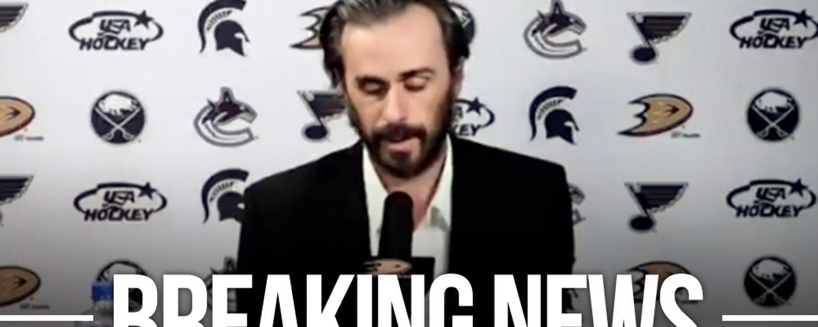 Ryan Miller gets emotional as he officially announces his retirement from the NHL