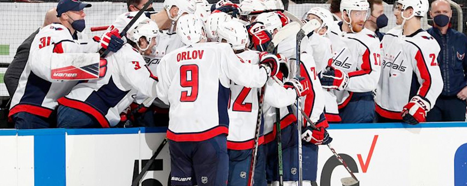 Oshie's teammates mob him after he scores hat trick goal in his first game back after his father's death