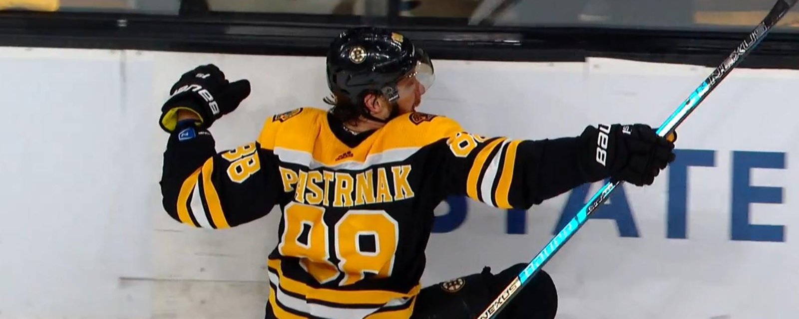 David Pastrnak opens the second round with a hat trick against the Islanders.