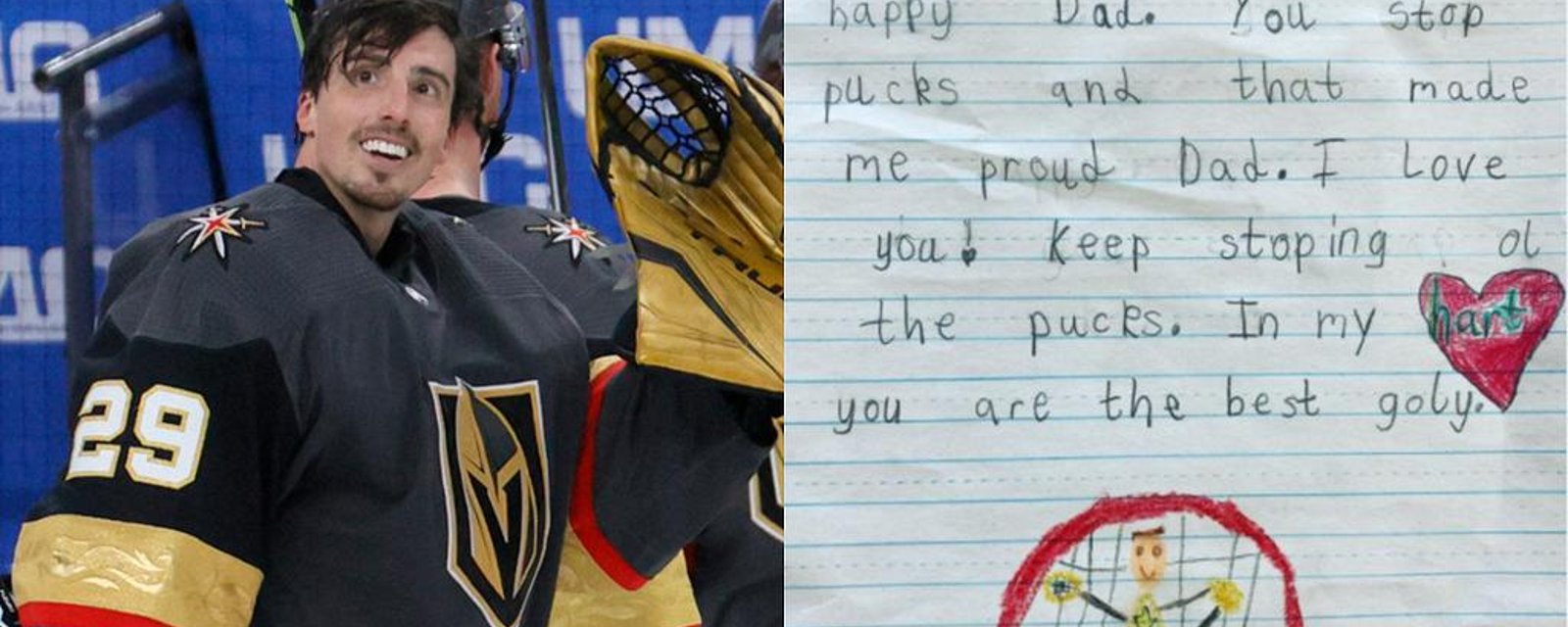 Fleury’s 5-year-old daughter motivates her dad after loss, gets him ready for Game 3 tonight! 