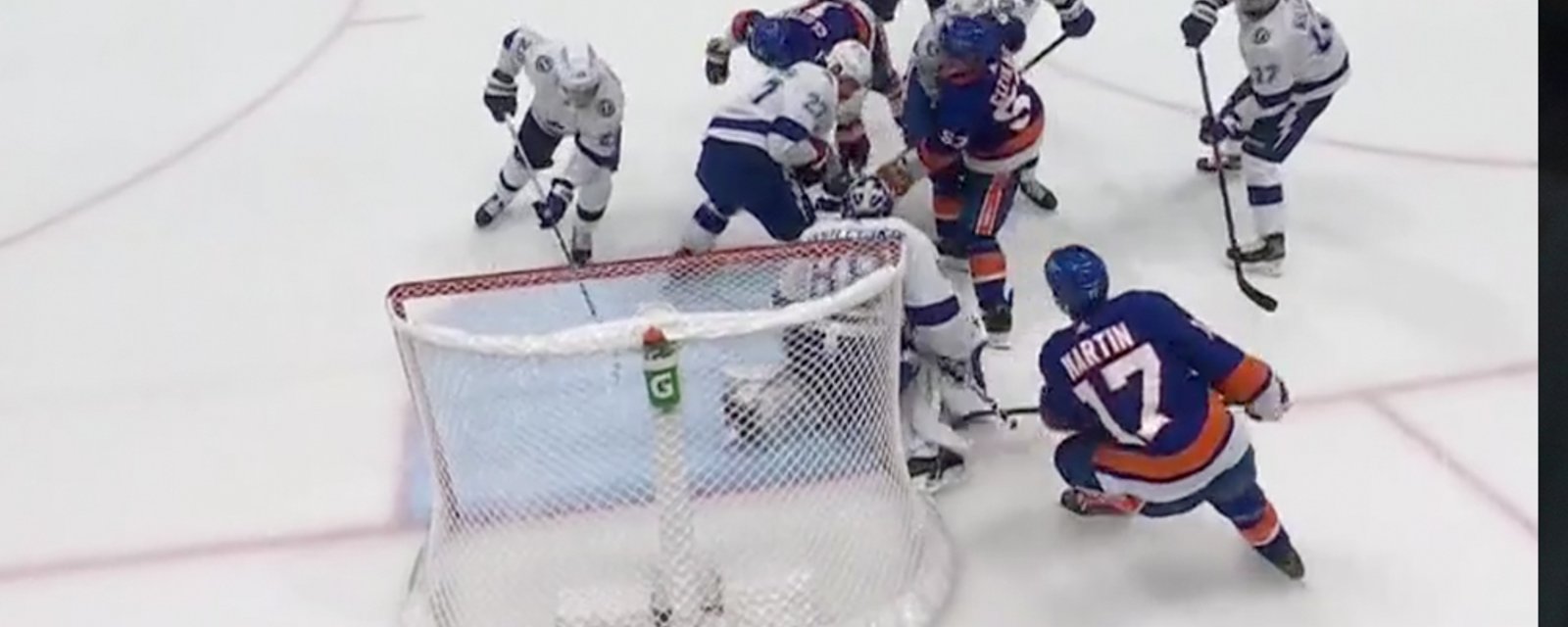 Cernak scores on his own net to tie the game for the Islanders