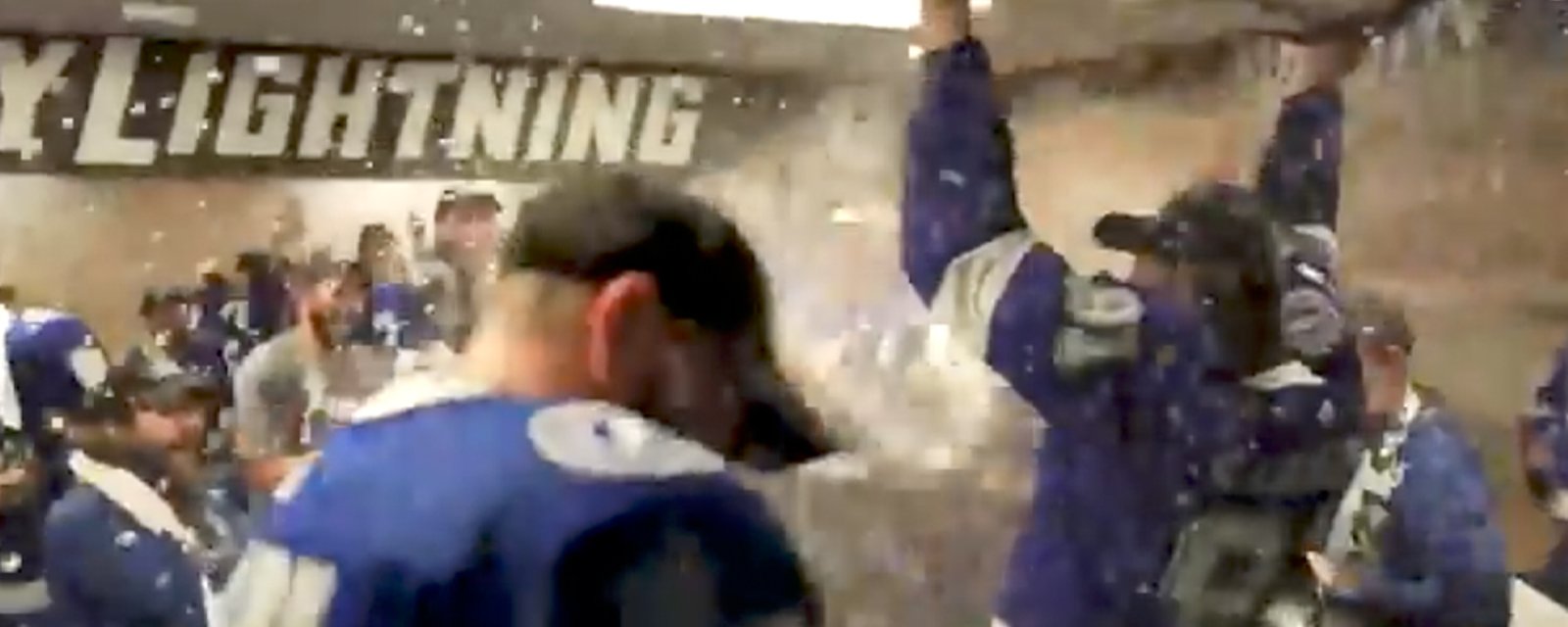 WATCH: Tampa Bay Lightning booze-fueled Stanley Cup celebration in locker room 