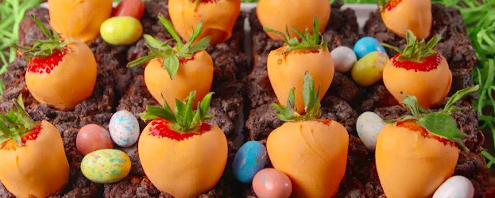 Super dessert de Pâques: un jardin de carottes en brownies!