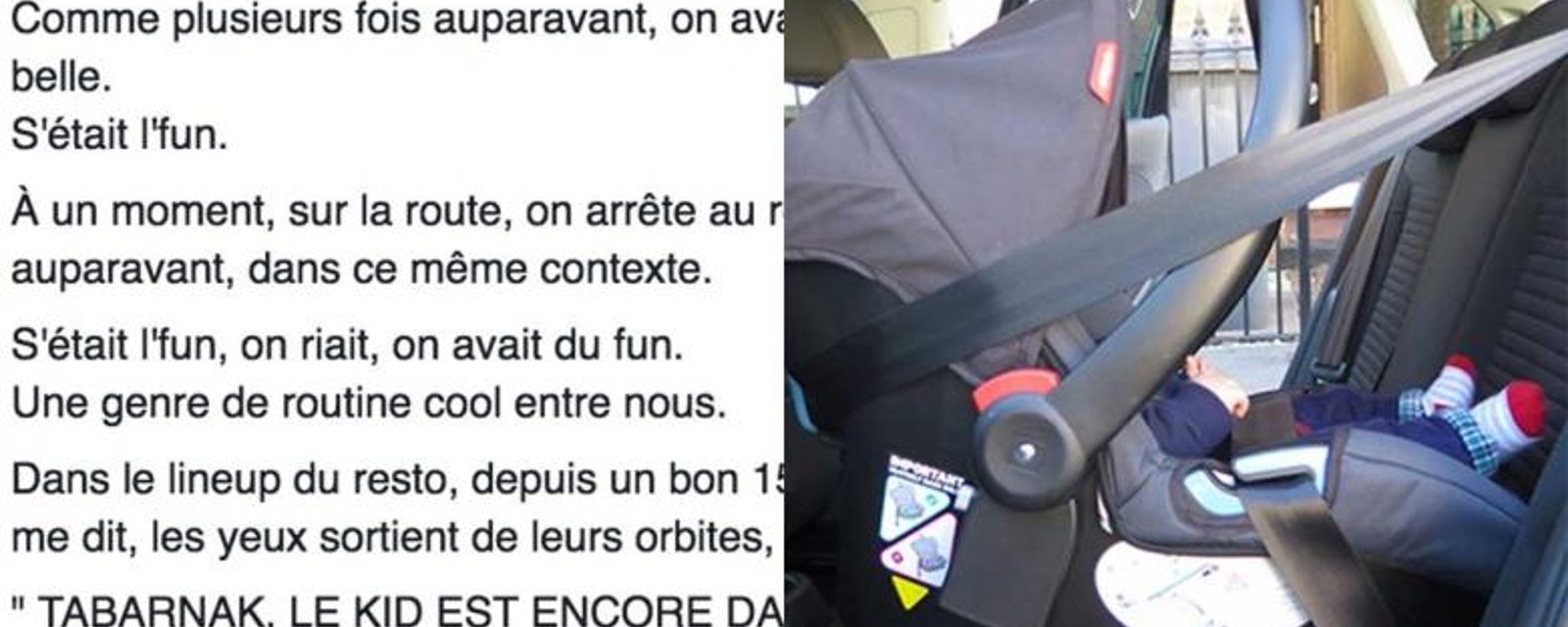 Le témoignage d'un Québécois qui a oublié un enfant dans la voiture devient viral!
