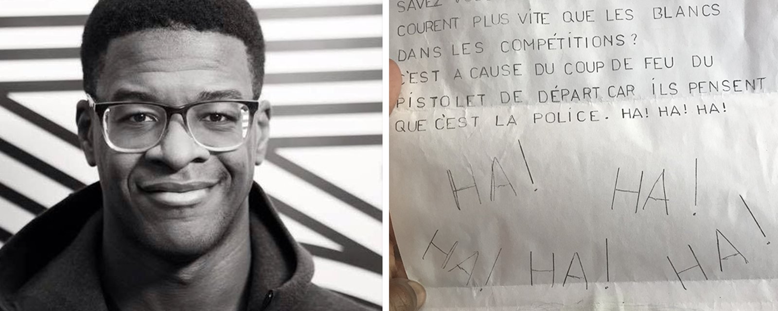 Fabrice Vil a reçu un message raciste à son bureau et sa réaction fait le tour du Web