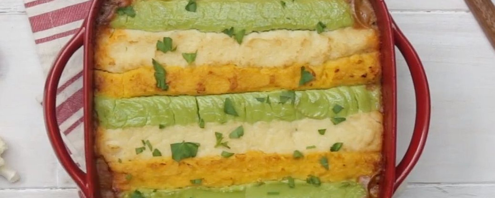 Pâté chinois réinventé avec purée tricolore au chou-fleur