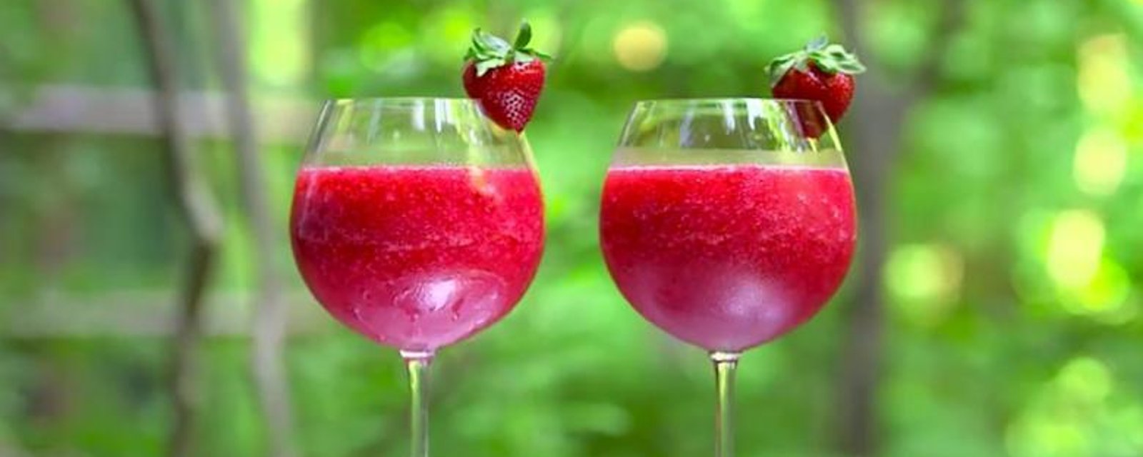 Slush à la fraise et au vin rosé