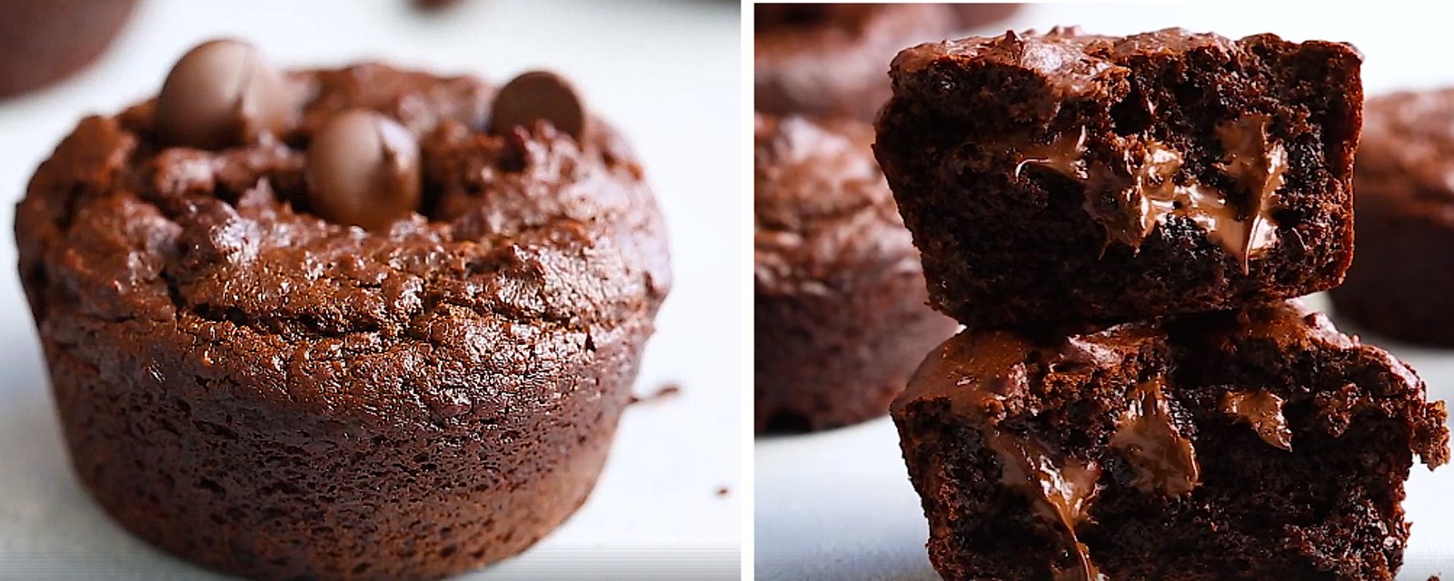 Muffins double chocolat et beurre d'arachide sans huile ni farine