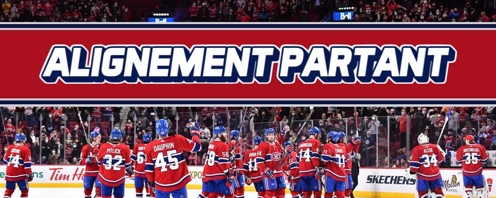 Le Canadien dévoile son alignement pour le match de ce soir - HabsolumentFan