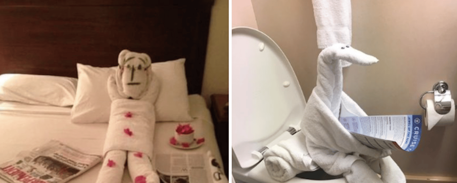 15 pliages de serviettes originaux dans des chambres d'hôtels 