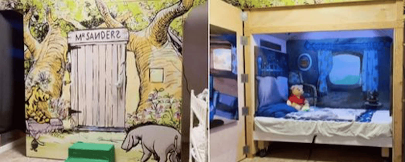 Pour réconforter son petit-fils autiste, ce grand-père lui a créé un super lit Winnie l’ourson