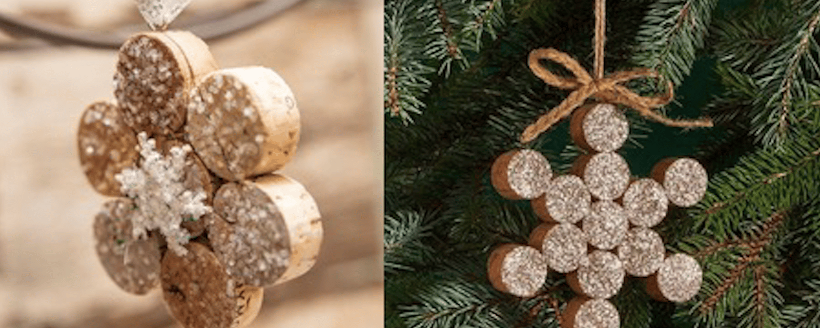 12 décorations de Noël en bouchons de liège