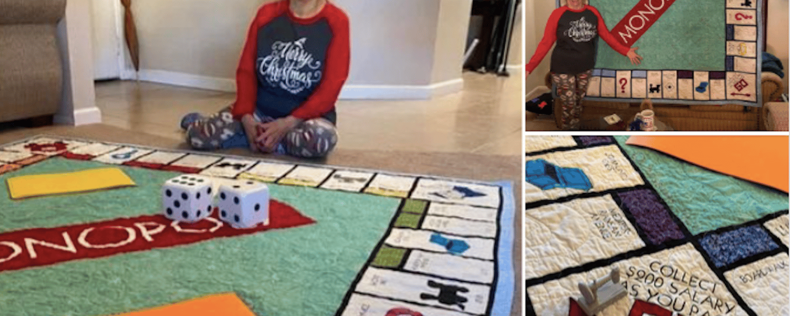 Ella a fabriqué elle-même un jeu de Monopoly géant