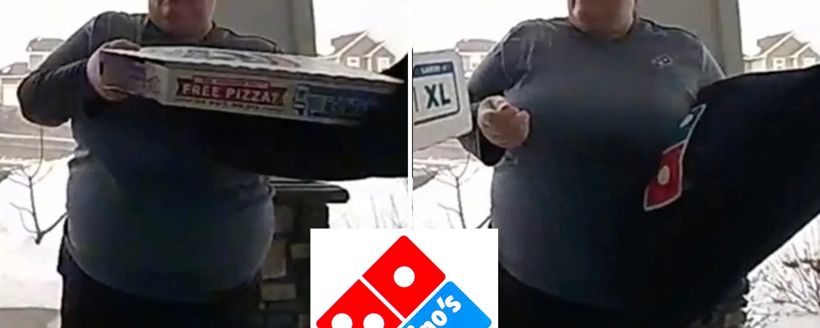 Une livreuse exige que le client lui donne du pourboire avant de lui remettre sa pizza.