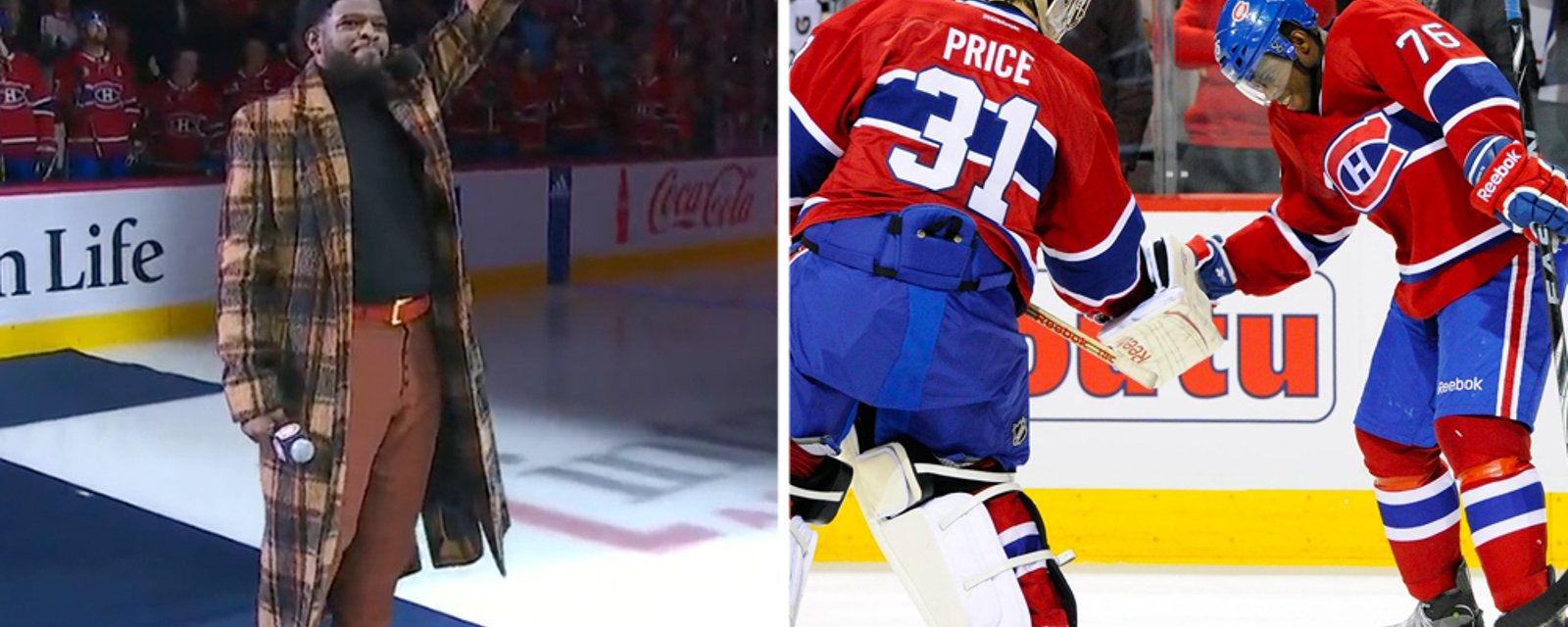 Montreal crowd erupts as Carey Price surprises PK Subban on the night they honor him