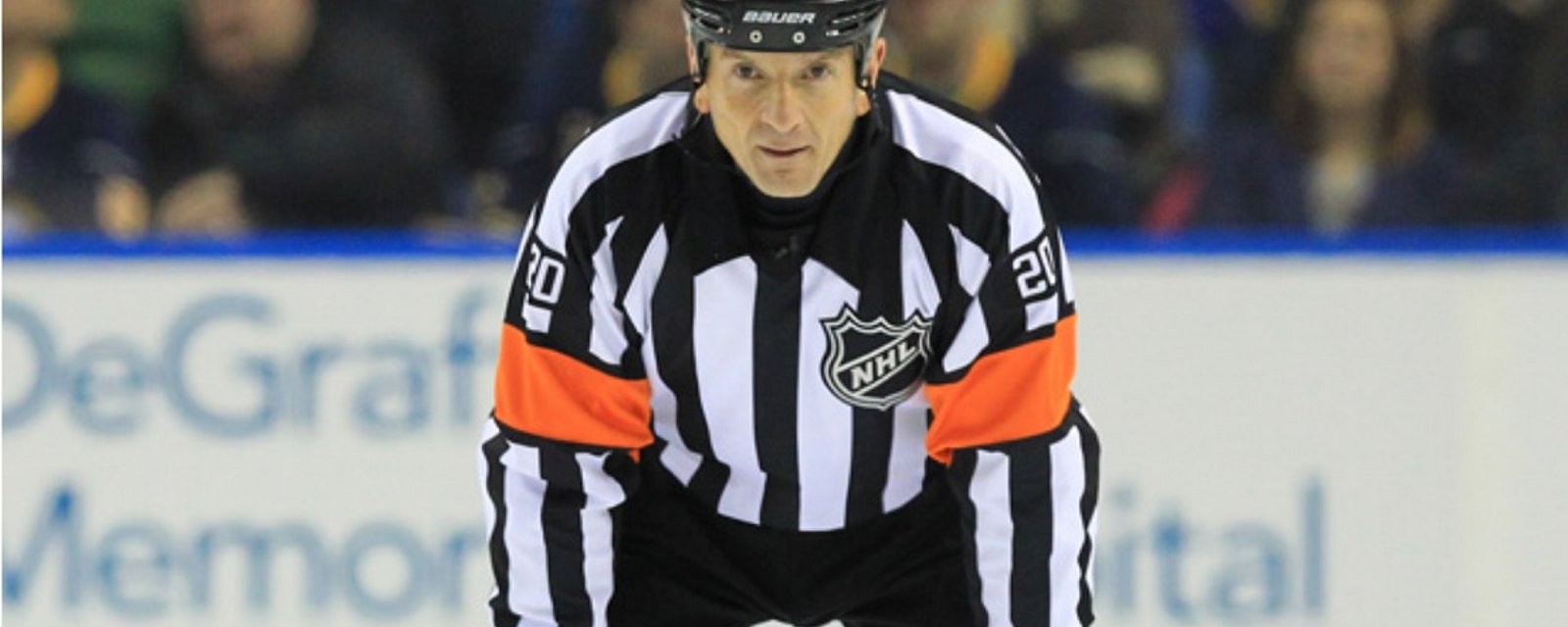 Former NHL referee Tim Peel mocks fans in Toronto.