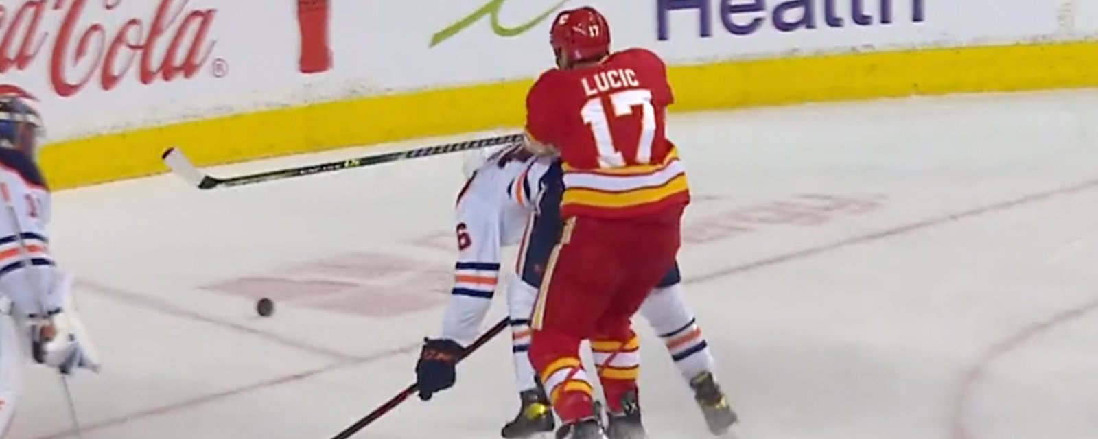 Lucic runs Broberg from behind late in Battle of Alberta