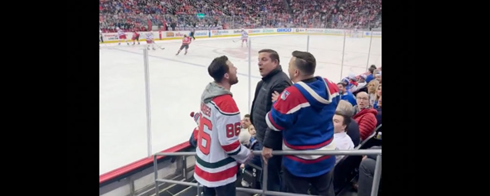 Devils and Rangers fans come to blows in the lower bowl at Prudential Center