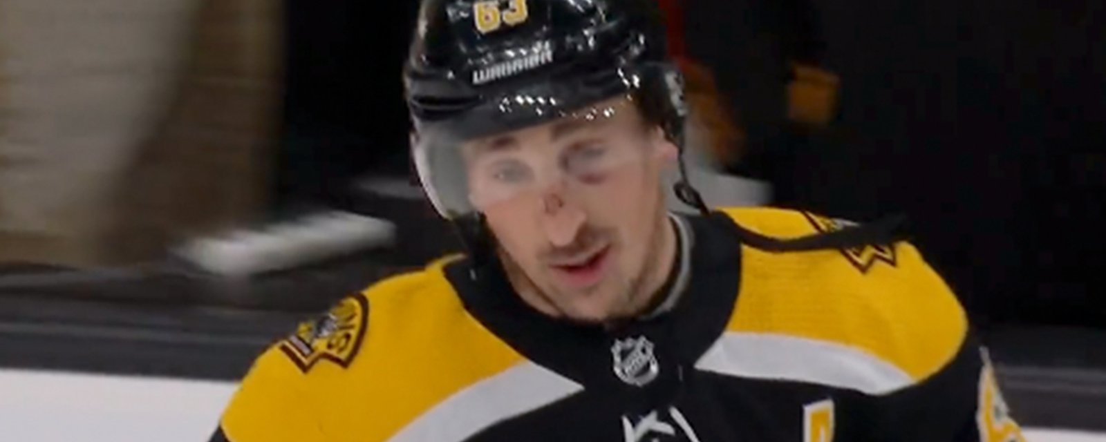 Mic'd up Brad Marchand swears on live TV