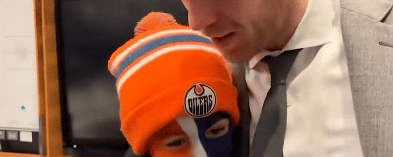 Connor McDavid gives Oilers kid the surprise of a lifetime.