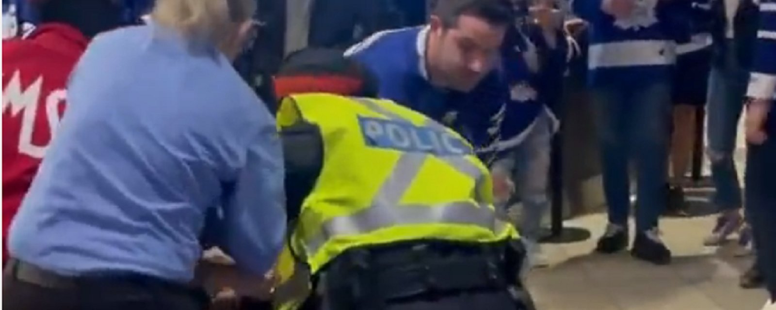 Fight breaks out after Game 7 in Toronto.