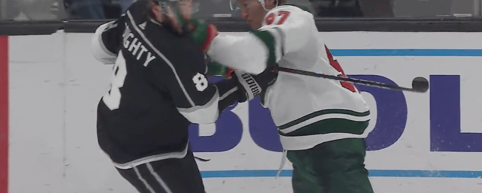 Kirill Kaprizov axe-chops Drew Doughty's face, gets tossed! 