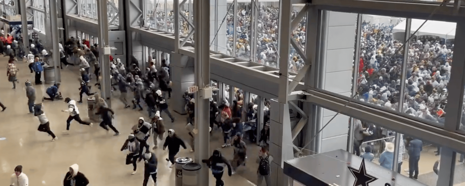 VIDEO: Fans rush AT&amp;T Stadium after doors open 