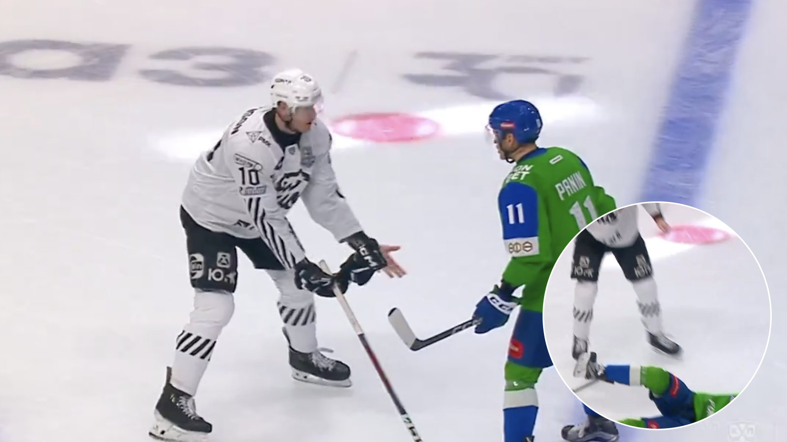 Un joueur de la KHL passe le K.O à son adversaire avec un seul coup
