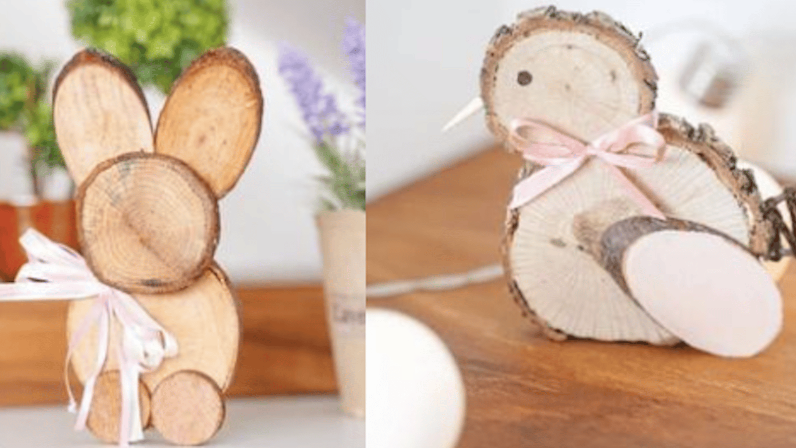 Comment faire un poussin ou un lapin en rondelles de bois