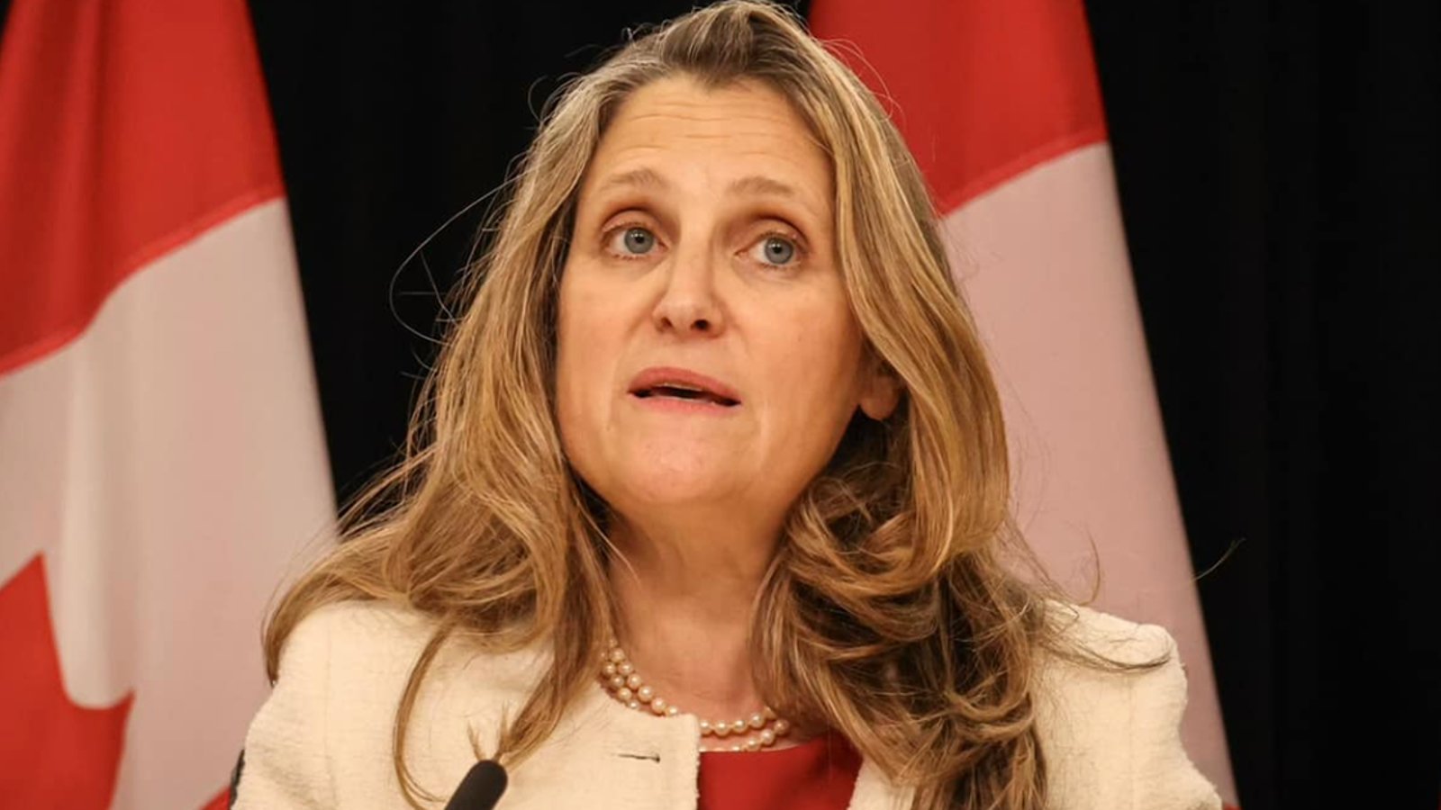 Chrystia Freeland se lance dans la course à la chefferie du Parti libéral et un élément retient l'attention