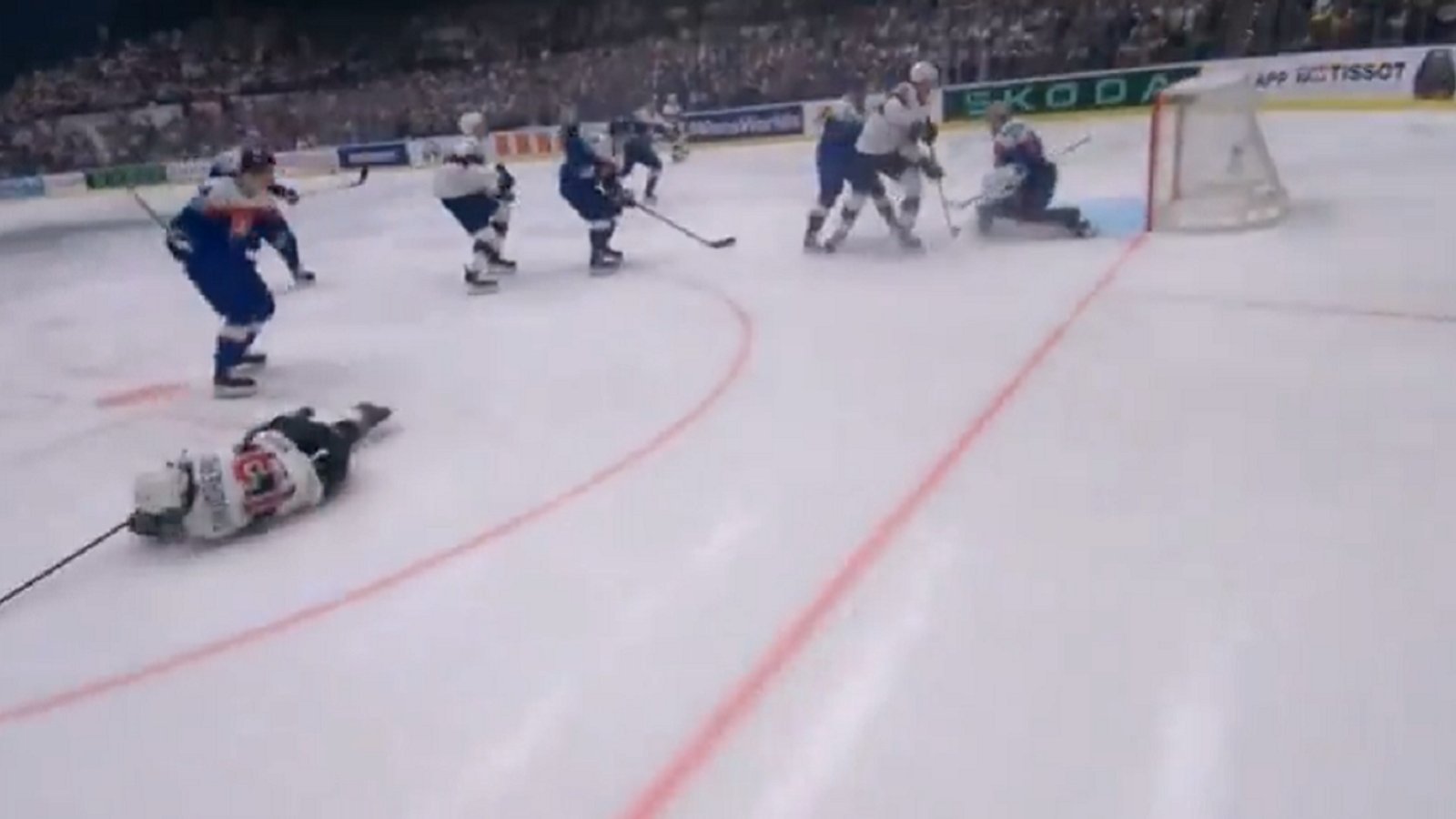 Johnny Gaudreau destroyed by huge hit at World Championship.