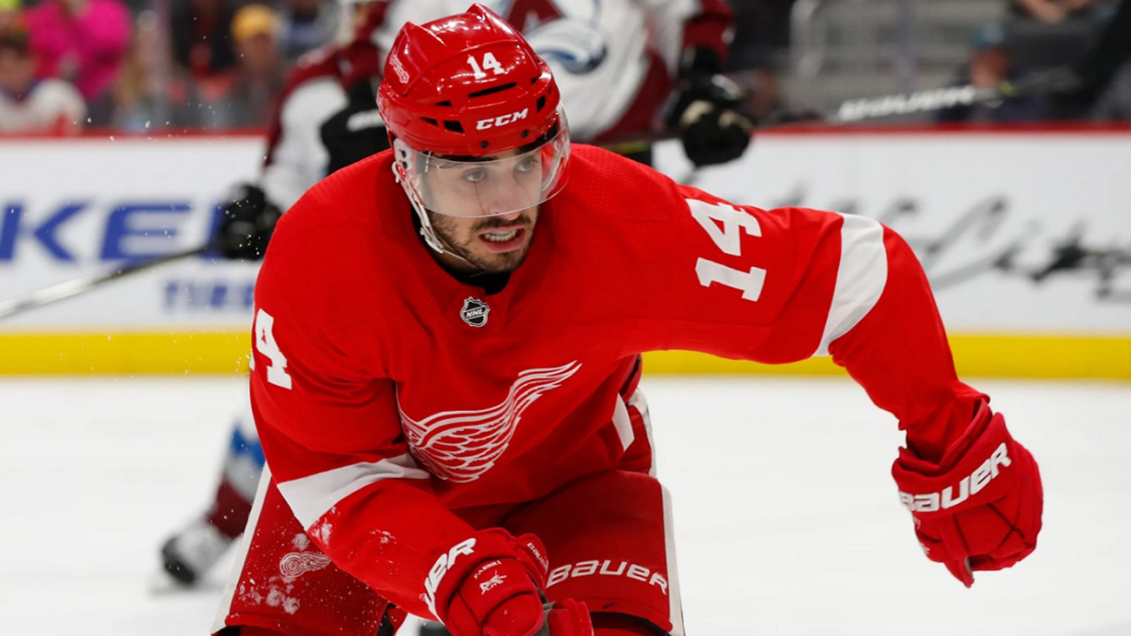 Robby Fabbri missing from Red Wings bench in 2nd period.