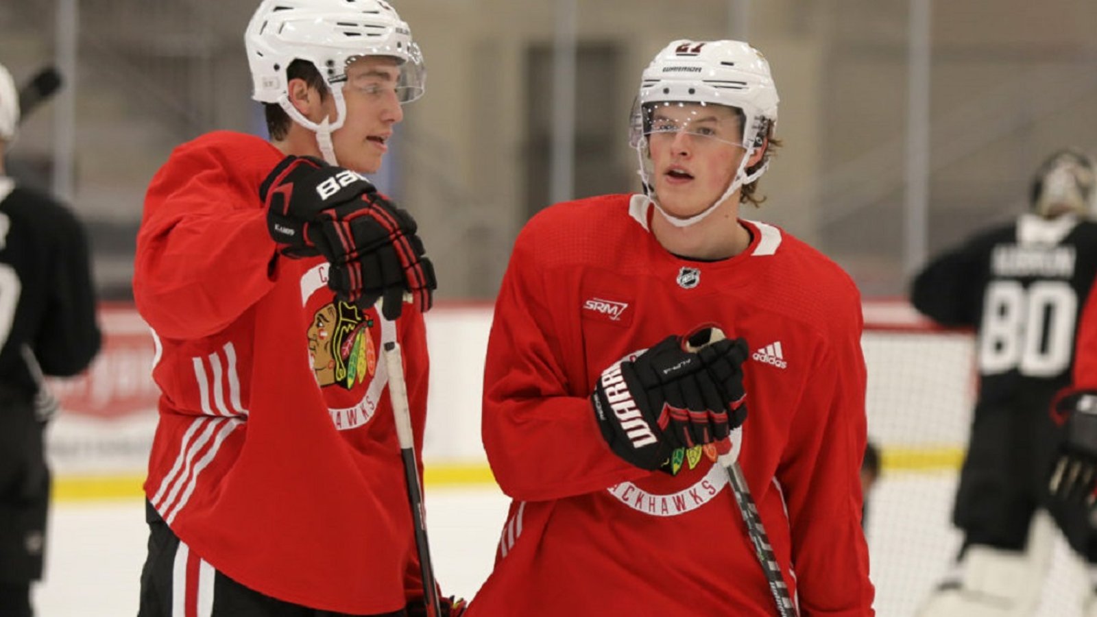 Blackhawks rookie showcase results in an injury on Day 1.