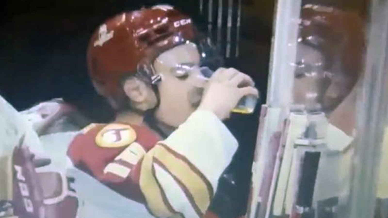 QMJHL player chugs a fan's beer after triple-OT winner