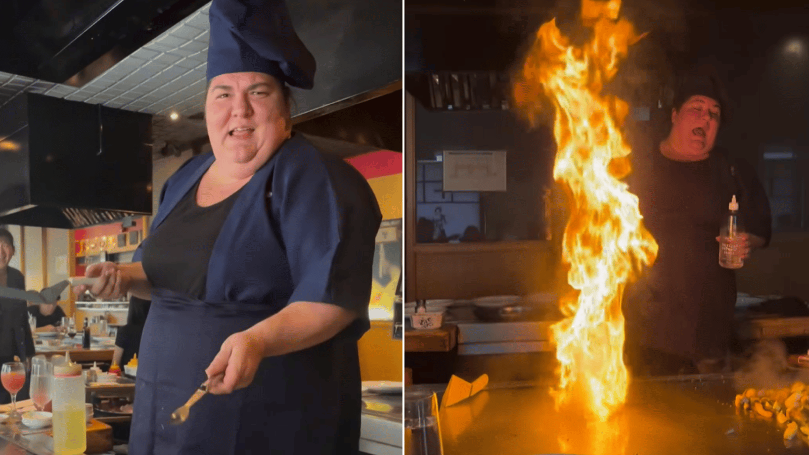 Christine Morency réalise un rêve dans une vidéo hilarante et devient chef hibachi pour sa fête