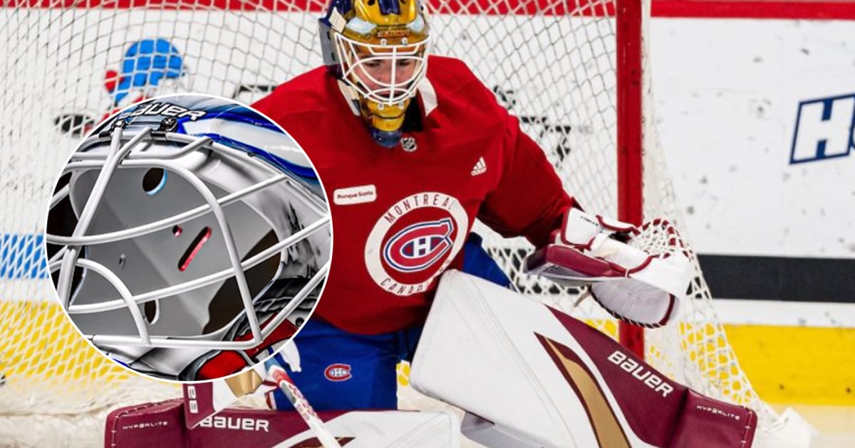 Jacob Fowler dévoile son nouveau masque aux couleurs du Canadien et du ...