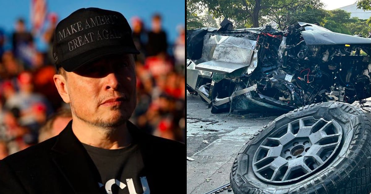 Elon Musk tente de vanter la solidité du Tesla Cybertruck en partageant ces photos.