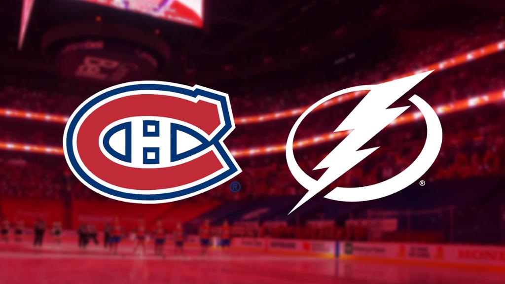 Le Lightning dévoile son alignement pour le match de ce soir face au Canadien