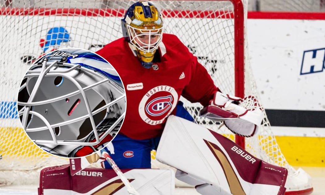 Jacob Fowler dévoile son nouveau masque aux couleurs du Canadien et du Rocket