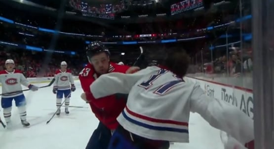 Josh Anderson jette les gants contre Tom Wilson 