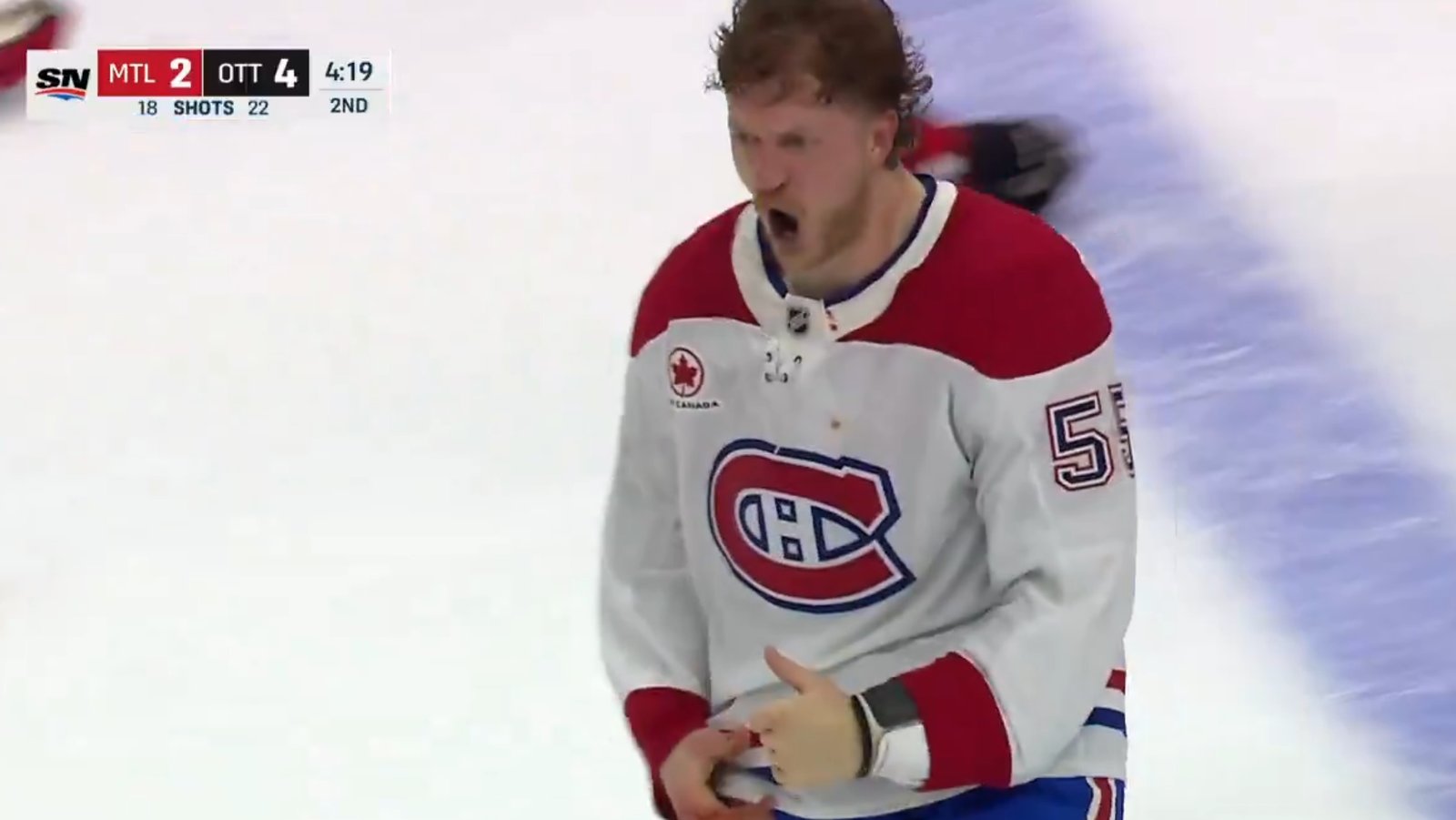 Furieux combat entre Michael Pezzetta et Hayden Hodgson