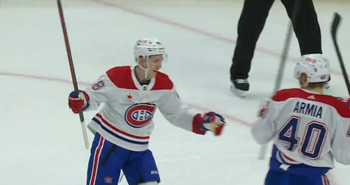 Lane Hutson amasse son premier point en carrière dans la LNH