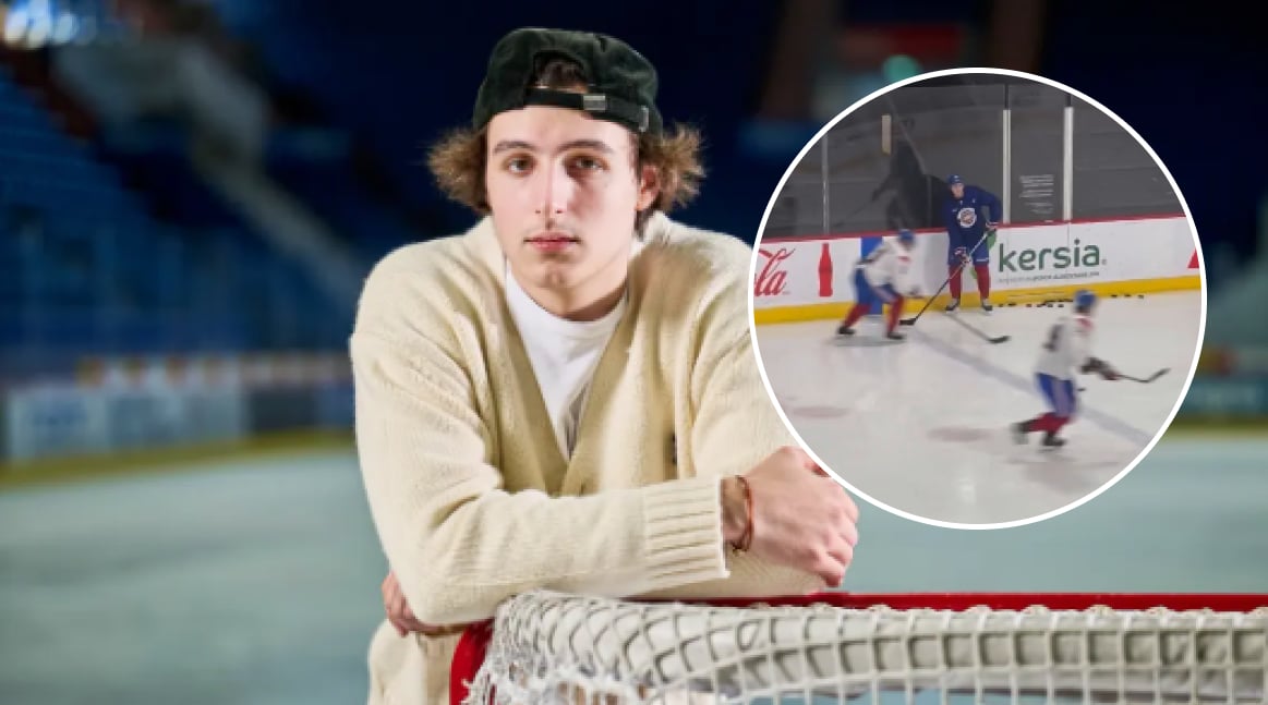 David Reinbacher est de retour à l'entraînement avec ses coéquipiers