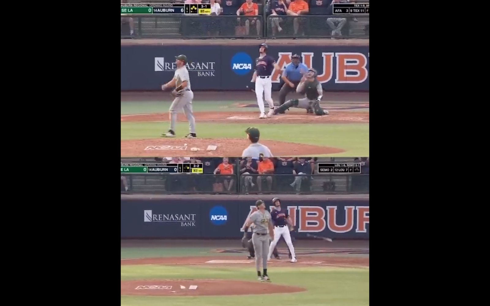 Un joueur de baseball cogne 2 coups de circuit des 2 côtés du marbre! 