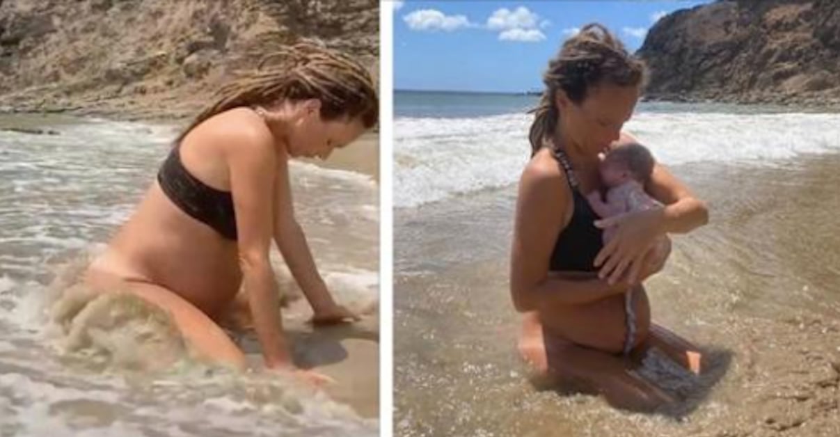 Une jeune maman a accouché dans l’océan Pacifique